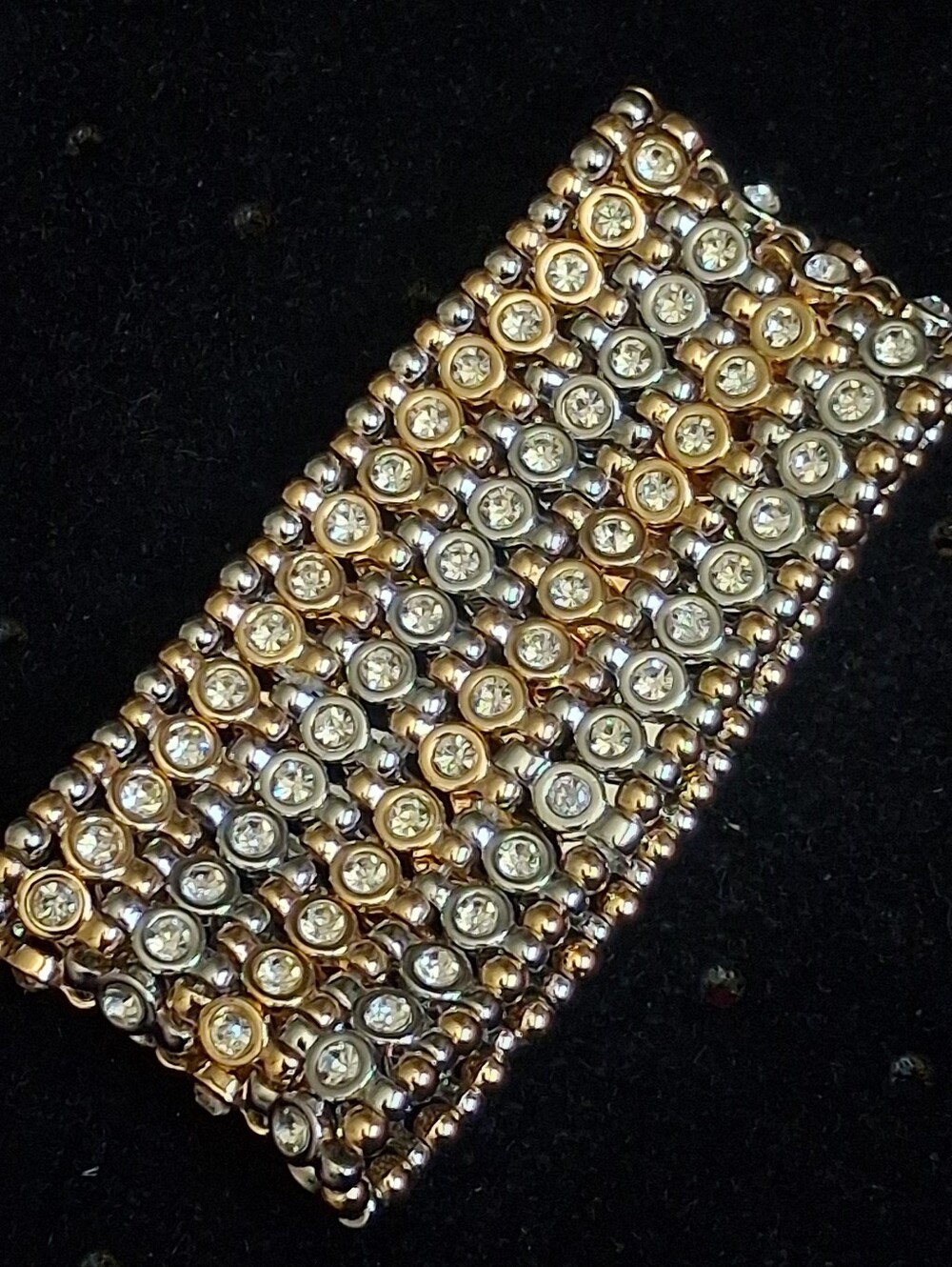 White House Black Market Gold-Tone And Silvertone Crystal Stretch Bracelet - Picture 10 of 16